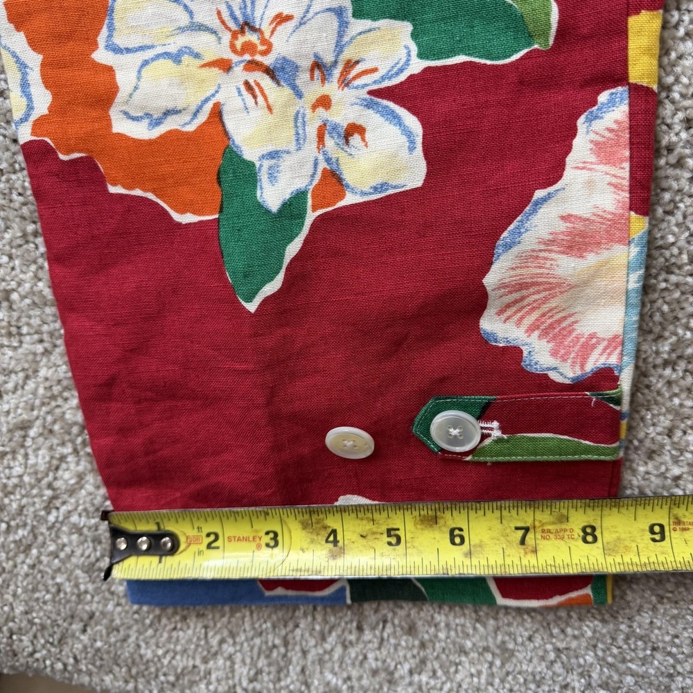 Ralph Lauren Collection Cargo Pants Womens 8 Linen Floral Hawaiian Purple Label - Picture 9 of 11